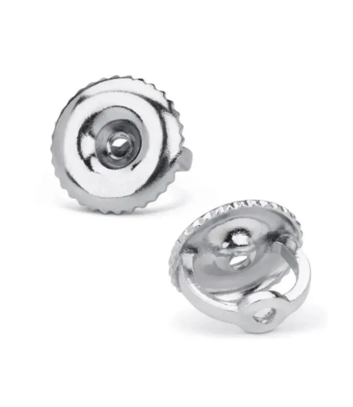 14k White Gold Replacement 1-Pair Screw Back for Stud Earrings Top Quality