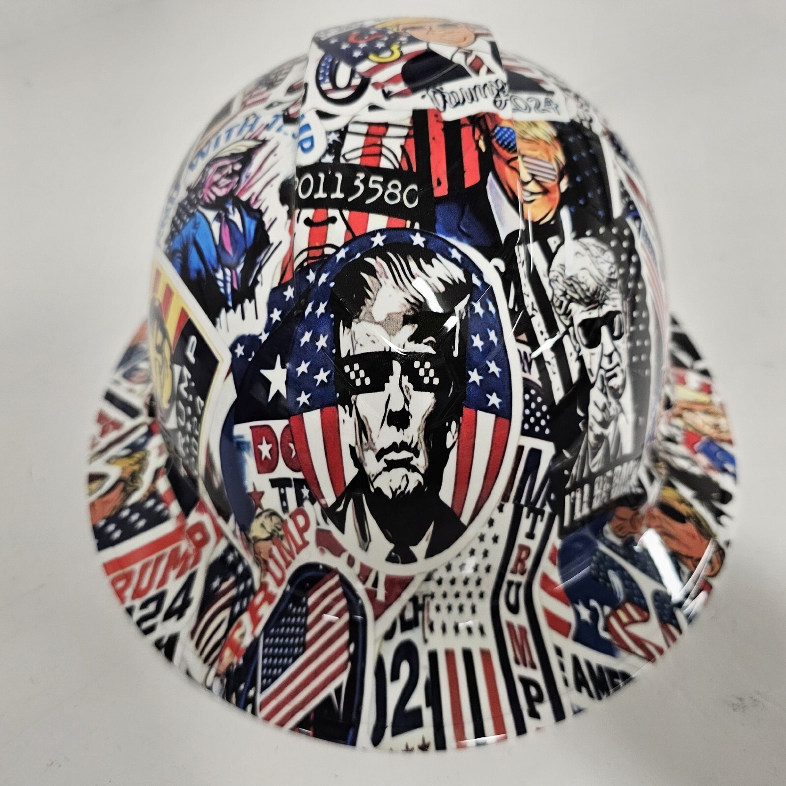 full brim hard hat custom hydro dipped IN TRUMP 2024 STICKER BOMB TRUMP NEW
