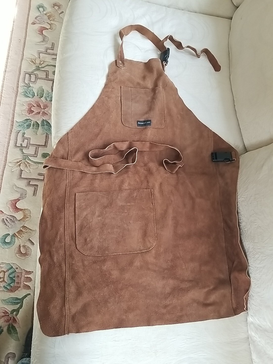 2 Pocket Suede Leather Woodcarvers Woodworkers Chasers Gunsmith Bladesmith Apron