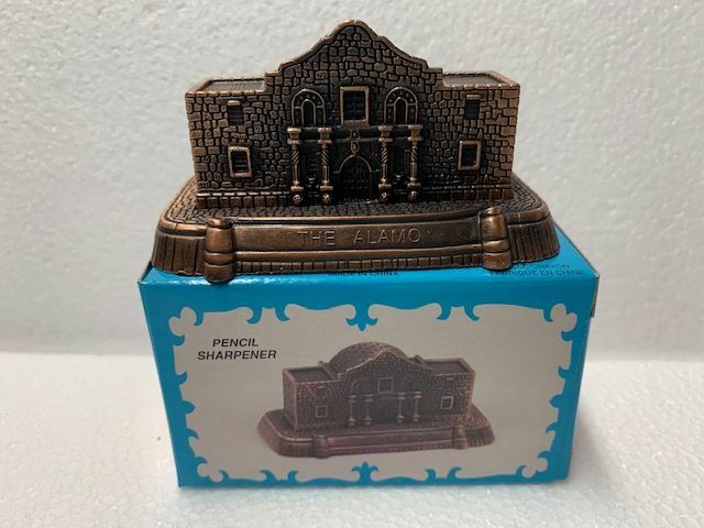 ALAMO BRONZE DIE CAST METAL COLLECTIBLE PENCIL SHARPENER NEW / BOX