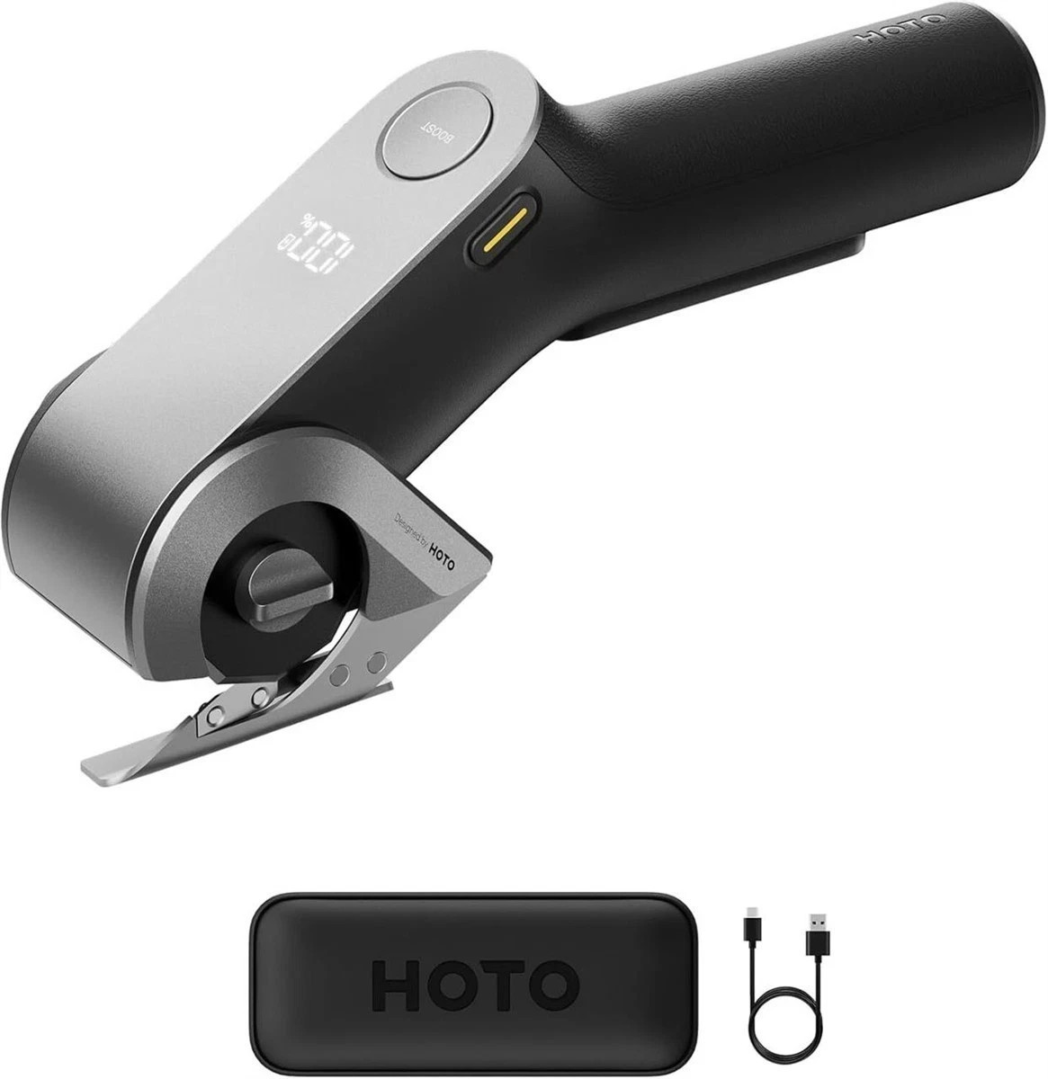 HOTO EdgeFlow Cordless Electric Scissors, Titanium Blade & LED Display