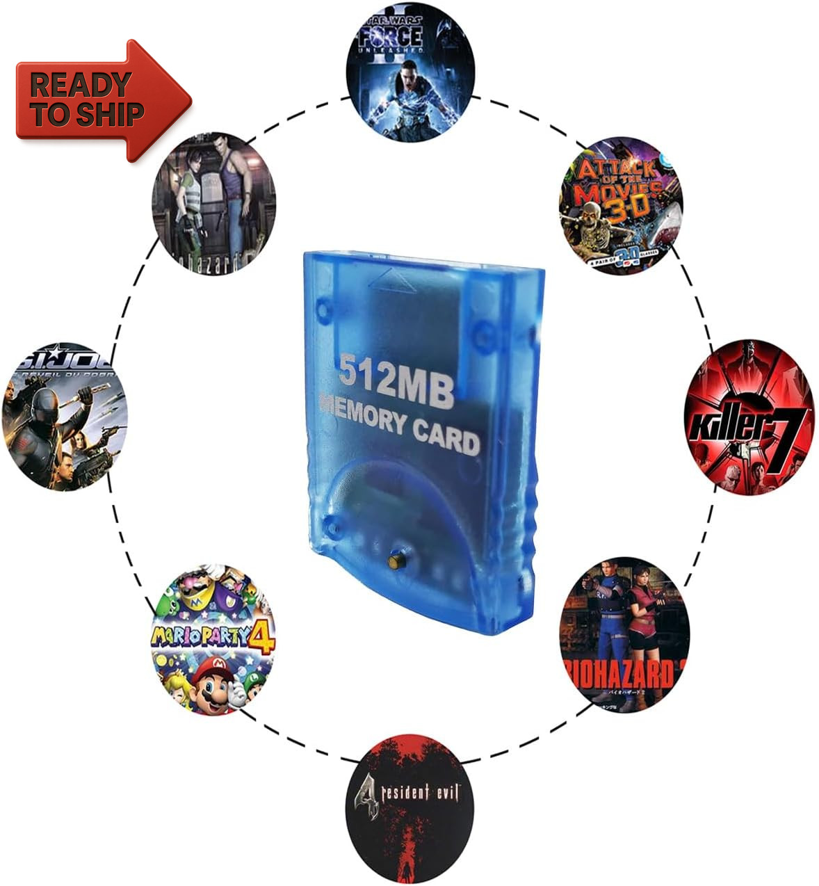 512MB(8192 Blocks) High Speed Gamecube Storage save Game Memory Card Co