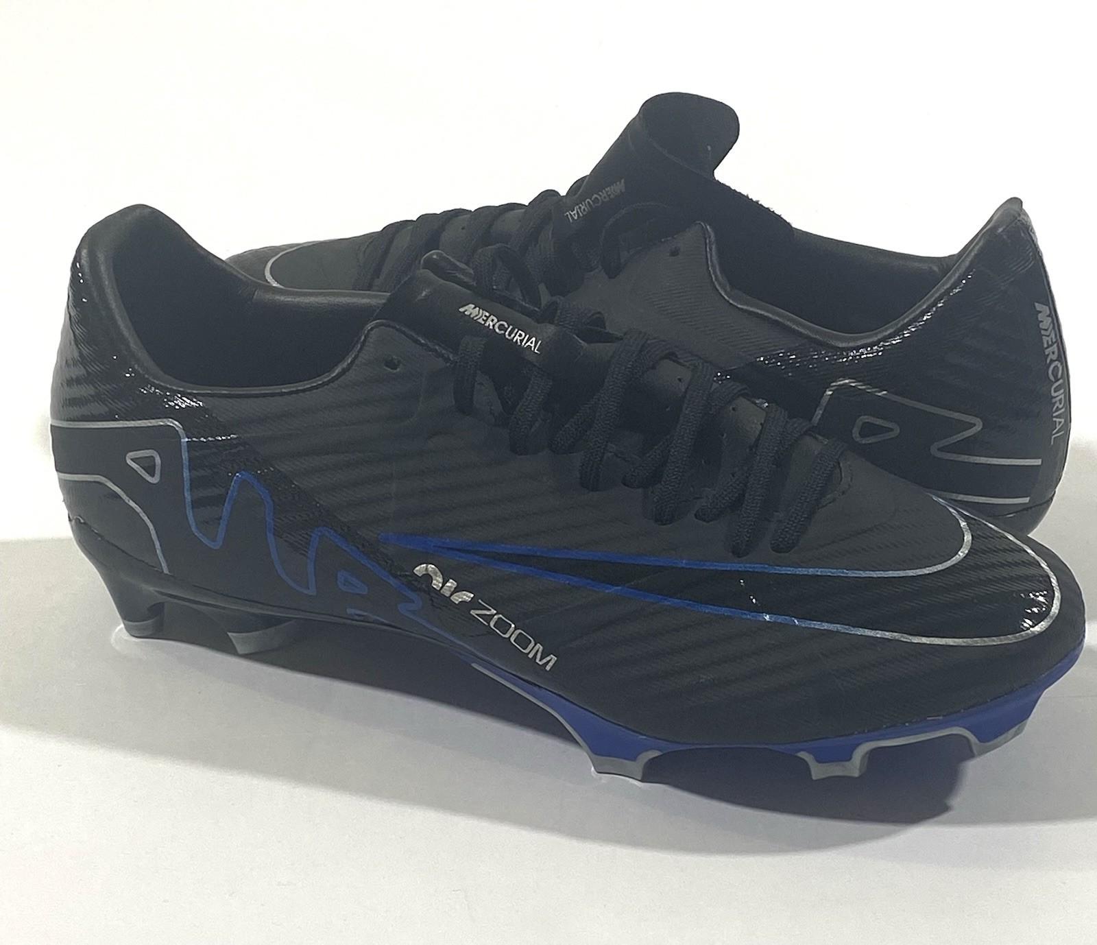 Nike Zoom Mercurial Vapor 15 Academy Fg/Mg Black-Royal Blue Sz 6.5 [DJ5631-040]