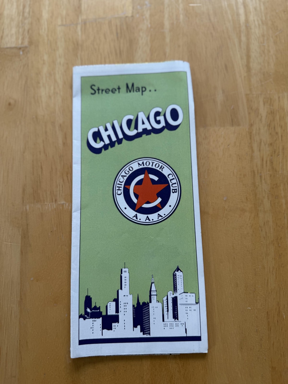 Vintage AAA Chicago Motor Club Chicago Street Road Map Folded Brochure USA