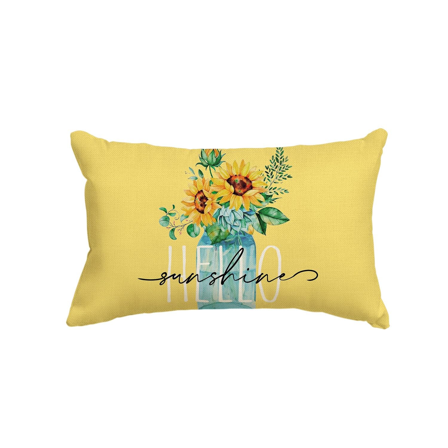 AVOIN colorlife Hello Sunshine Sunflower 20" x 12" (Pack of 2), Yellow