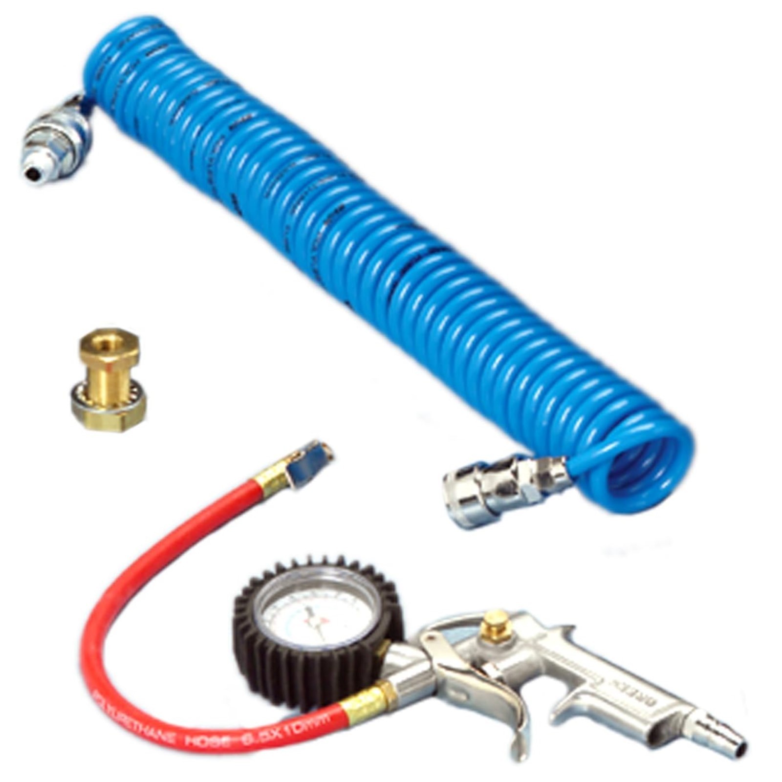 Firestone 25 Ft. Blue Extension Airhose with Air Pressure Gauge Universal 2311
