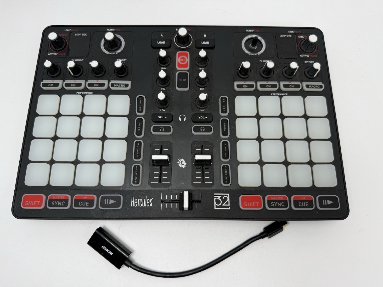 Hercules P32 Advanced DJ Controller DJCONTROL-P32 Performance Pads USB Mixer