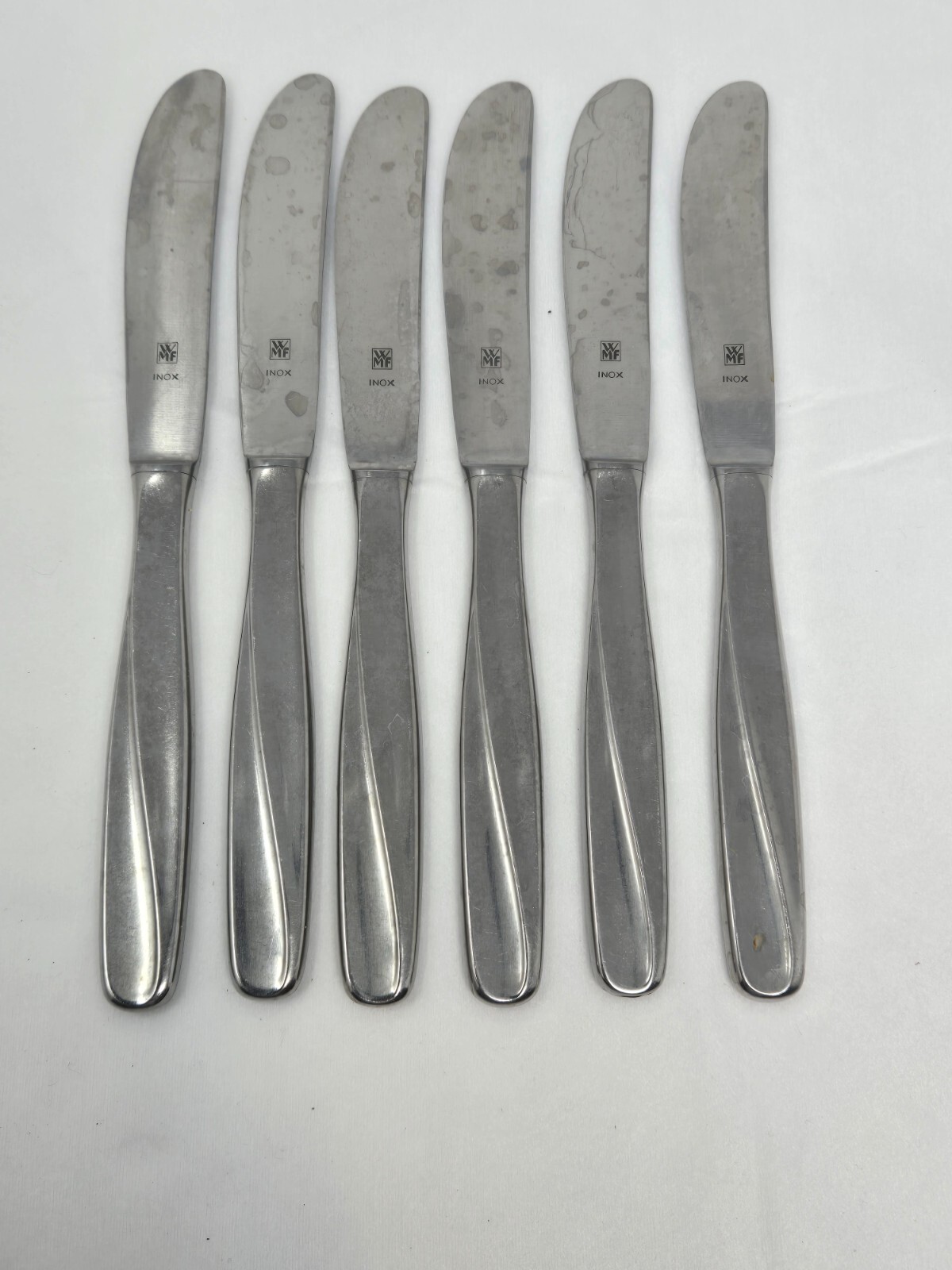 VINTAGE WMF CROMARGAN INOX STAINLESS STEEL BUTTER KNIVES SET OF 6