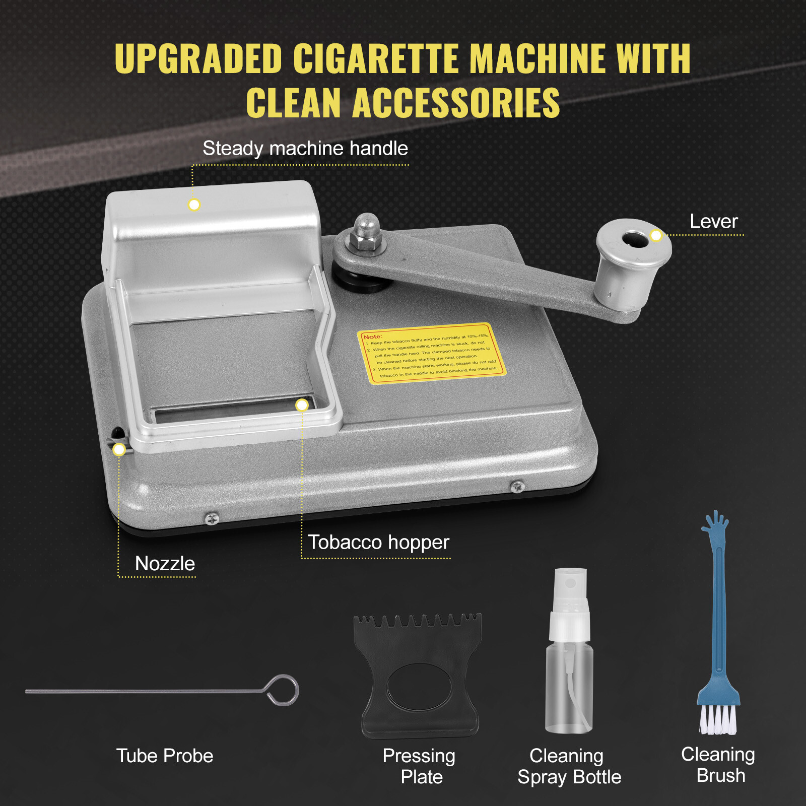 Silver Portable Tobacco Injecter Cigarette Making Machine 5.5" X 8"