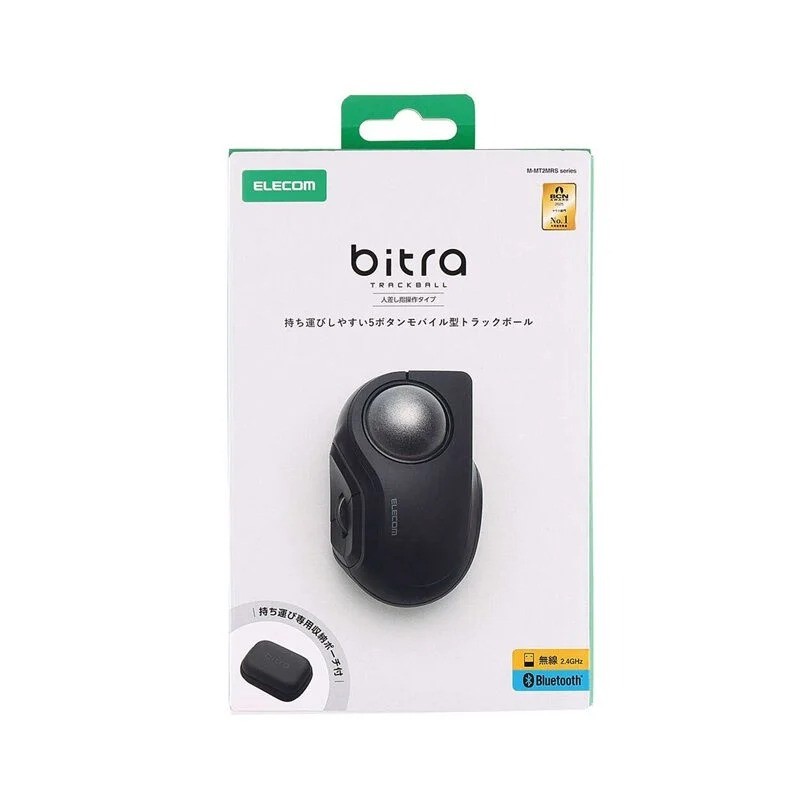 ELECOM bitra M-MT2MRSABK Quiet Trackball Mouse Bluetooth & 2.4GHz Wireless Black