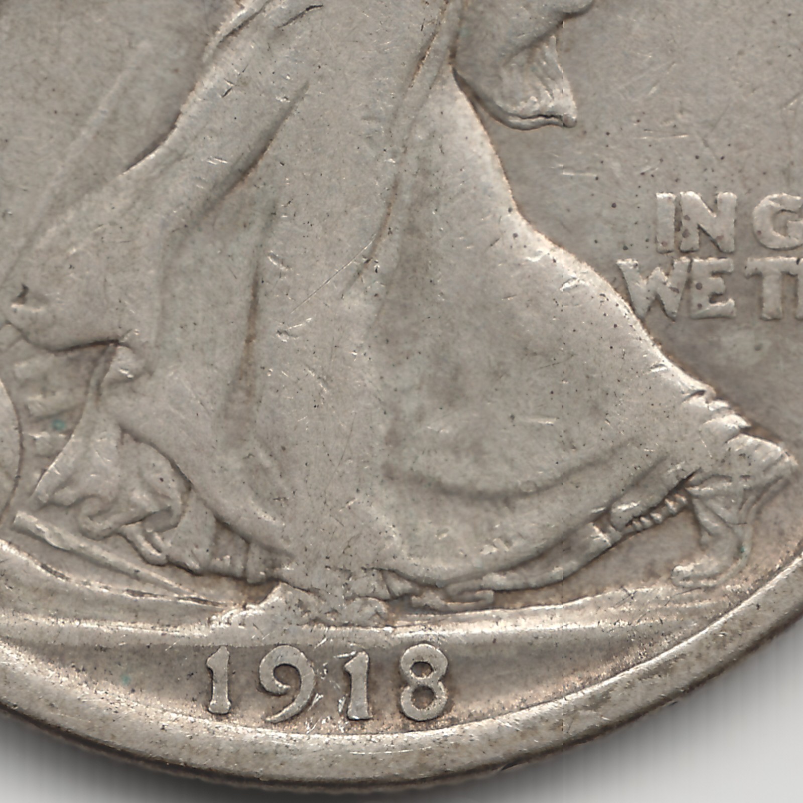 1918 D Walking Liberty Half Dollar, VF