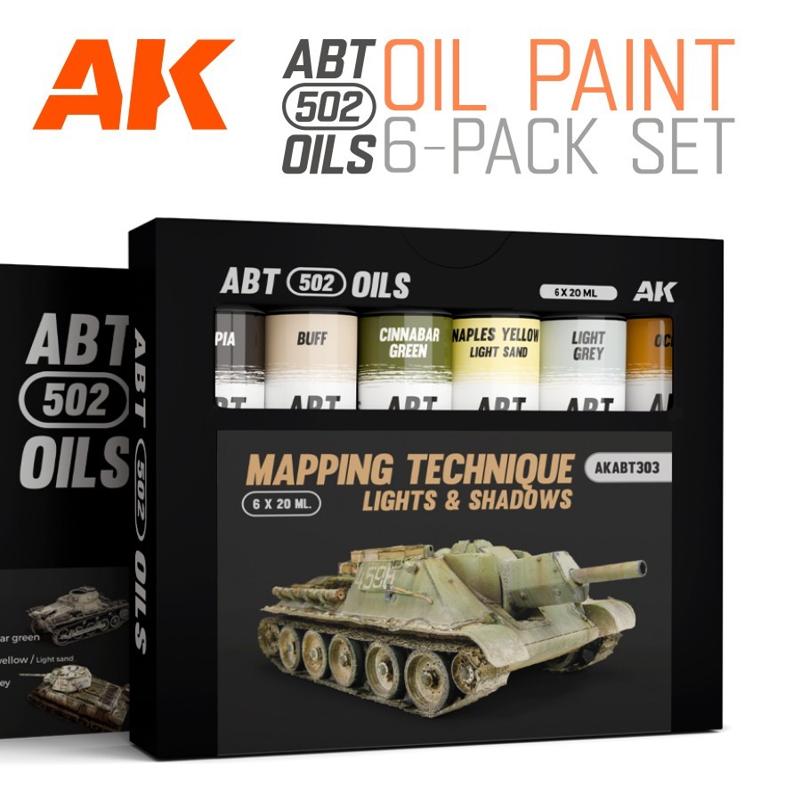 ABT 502: Mapping Technique Lights and Shadows - Oil Paint Set - AKABT303