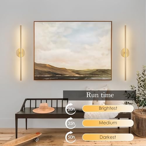 Battery Operated Wall Sconces with Remote Control, Dimmable Wall Sconces Set