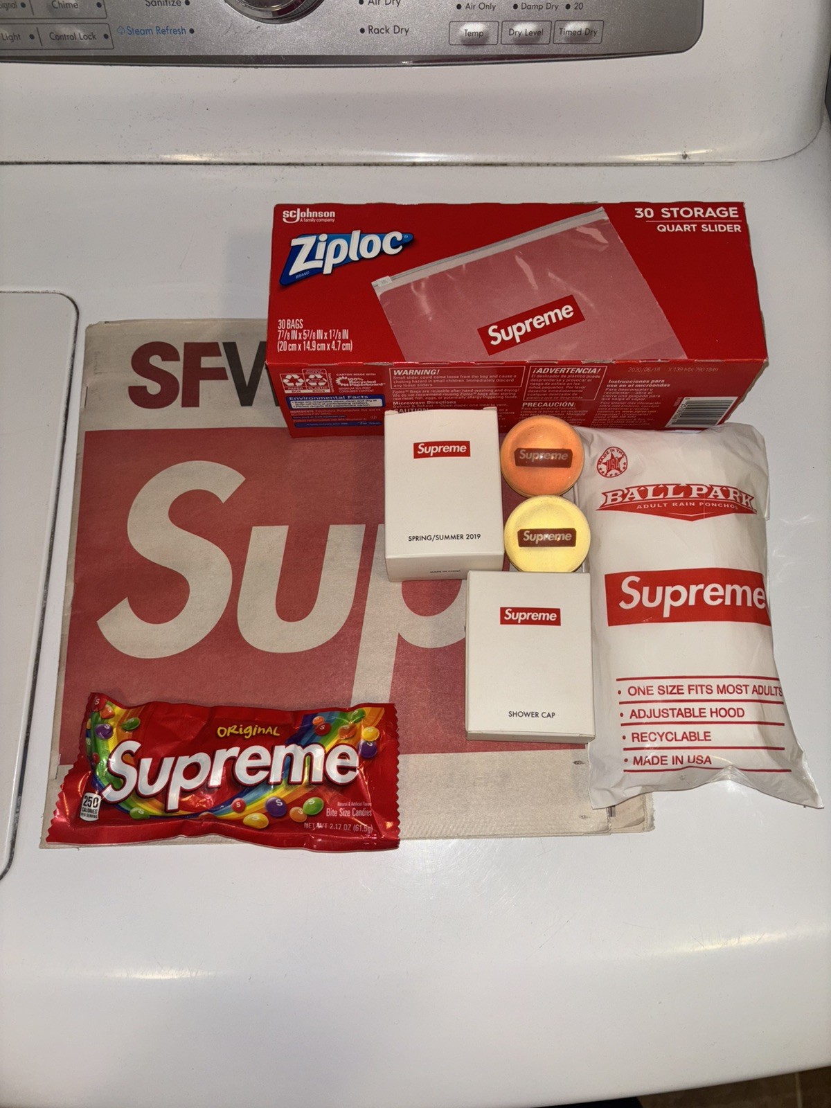 Supreme Sealed New Accessories Collectables Lot - Skittles, Ball, Poncho, Cap