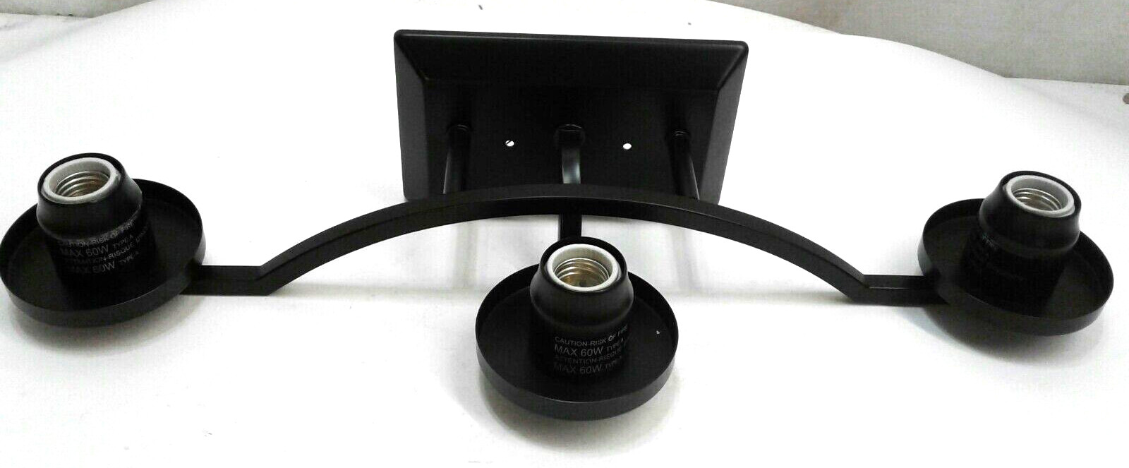 Progress P300258-031 Lassiter 3-Light Matte Black Clear Glass Vanity Light