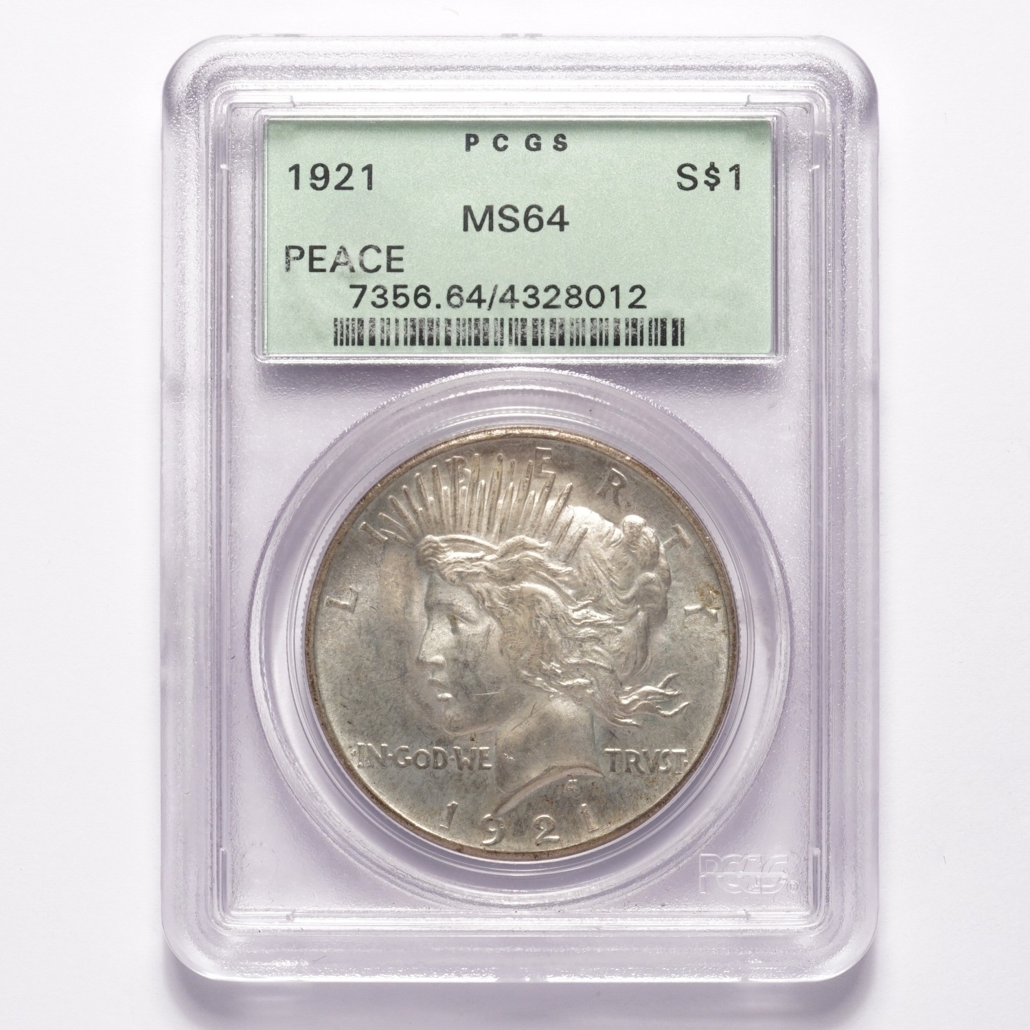 1921 Peace Silver Dollar PCGS MS64