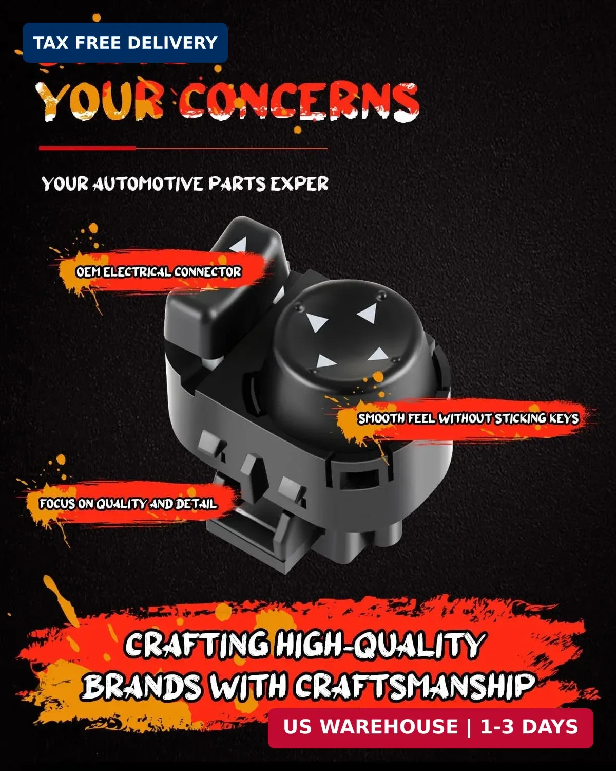 OE Power Mirror Control Switch - Compatible with 2006-11 Chevy HHR & 2004-08 Mal