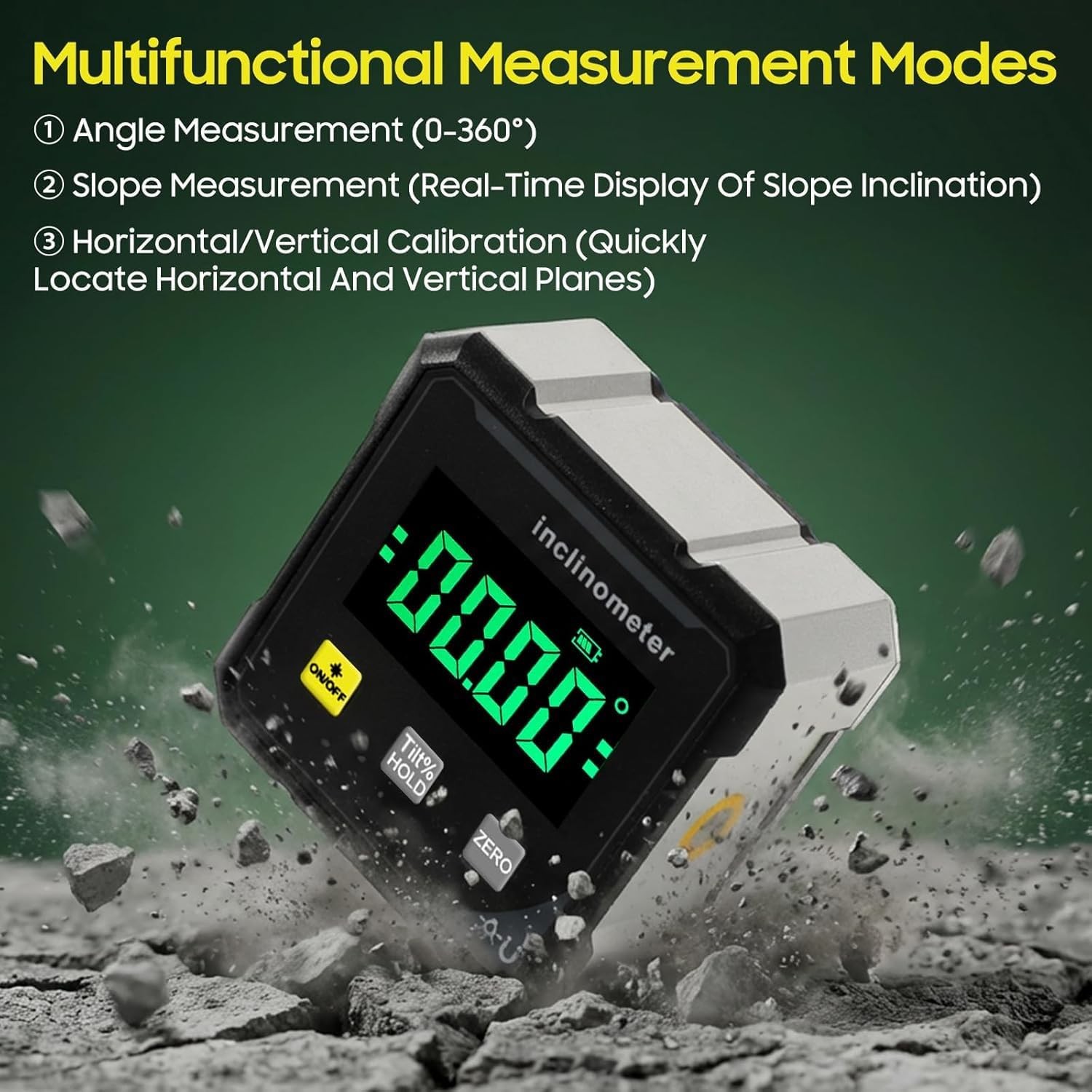1pcs Digital Laser Angle Finder inclinometer,Protractor Tool,4×90° High Accuracy