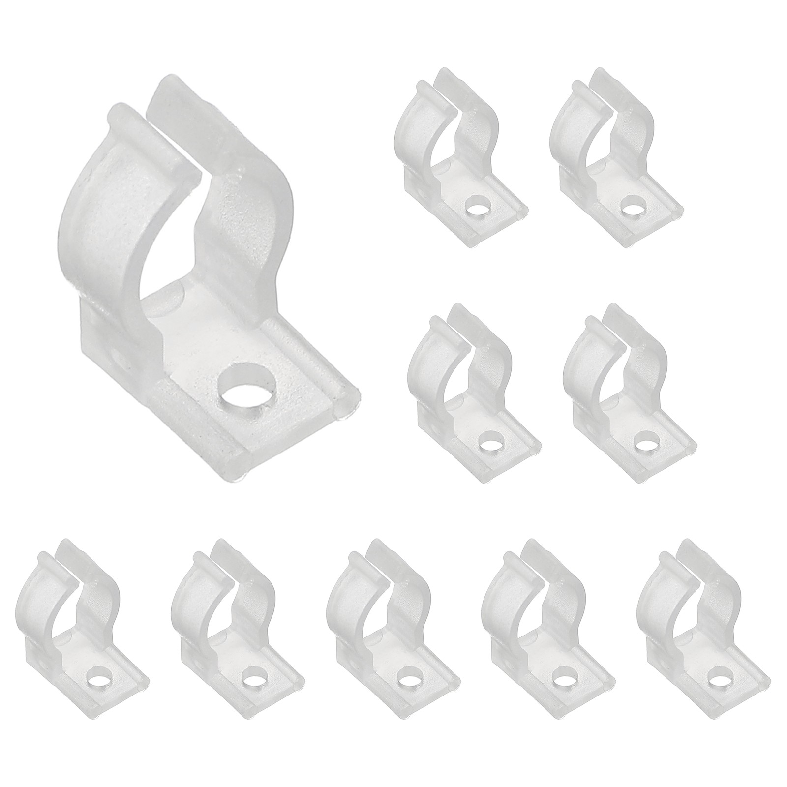 20 Pcs PP T4 0.05" Thick U Clips Holder Bracket, Transparent