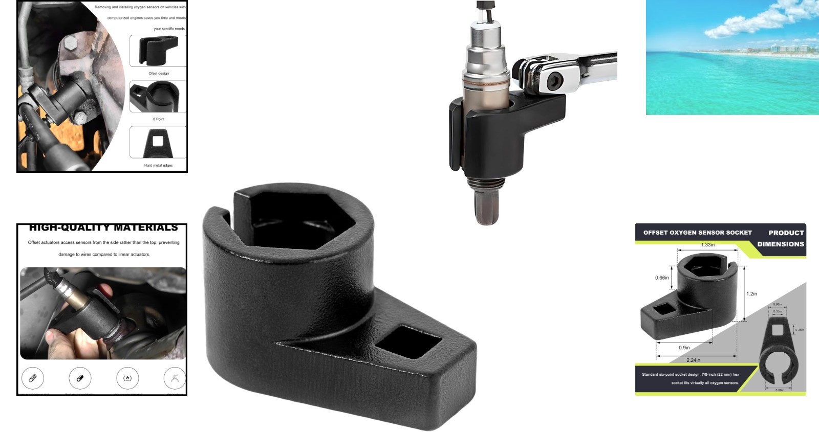 Universal 3/8-Inch Drive O2 Sensor Tool - Corrosion-Resistant Heavy Duty Design