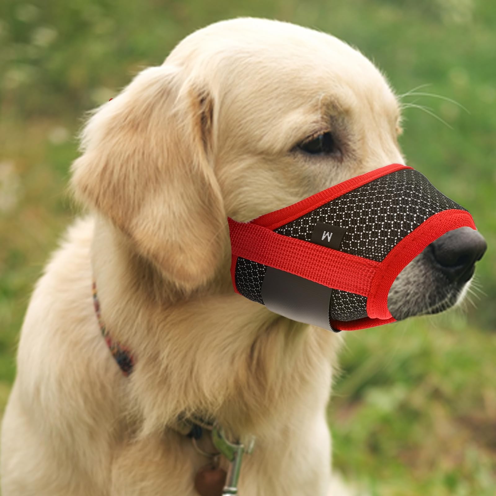 Soft Nylon Muzzle - Breathable Mesh Fabric, Anti Barking, Comfortable Adjust...