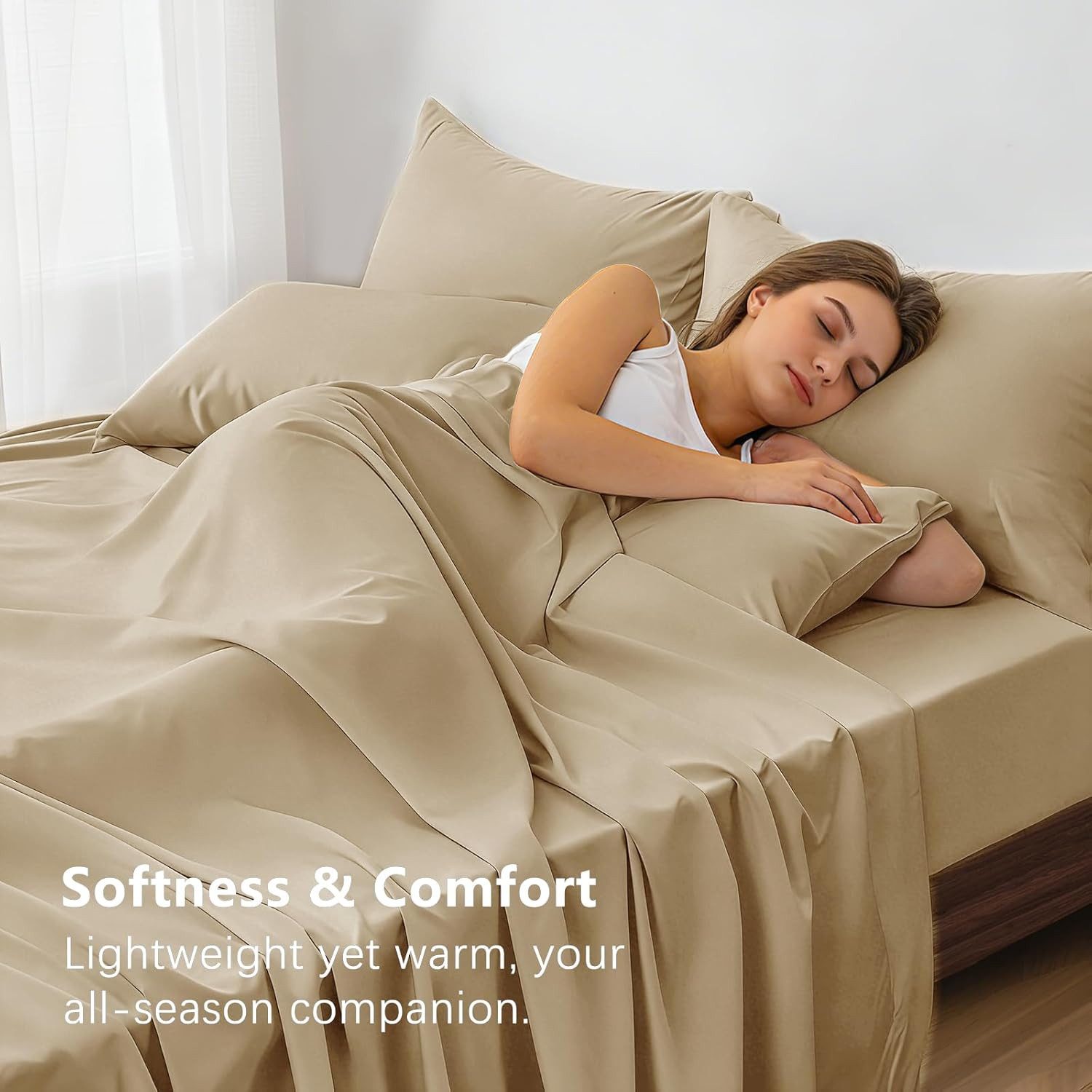 Queen Sheet Set - 6 Piece Sheets Queen Size Bed Set - Breathable & Cooling Hotel