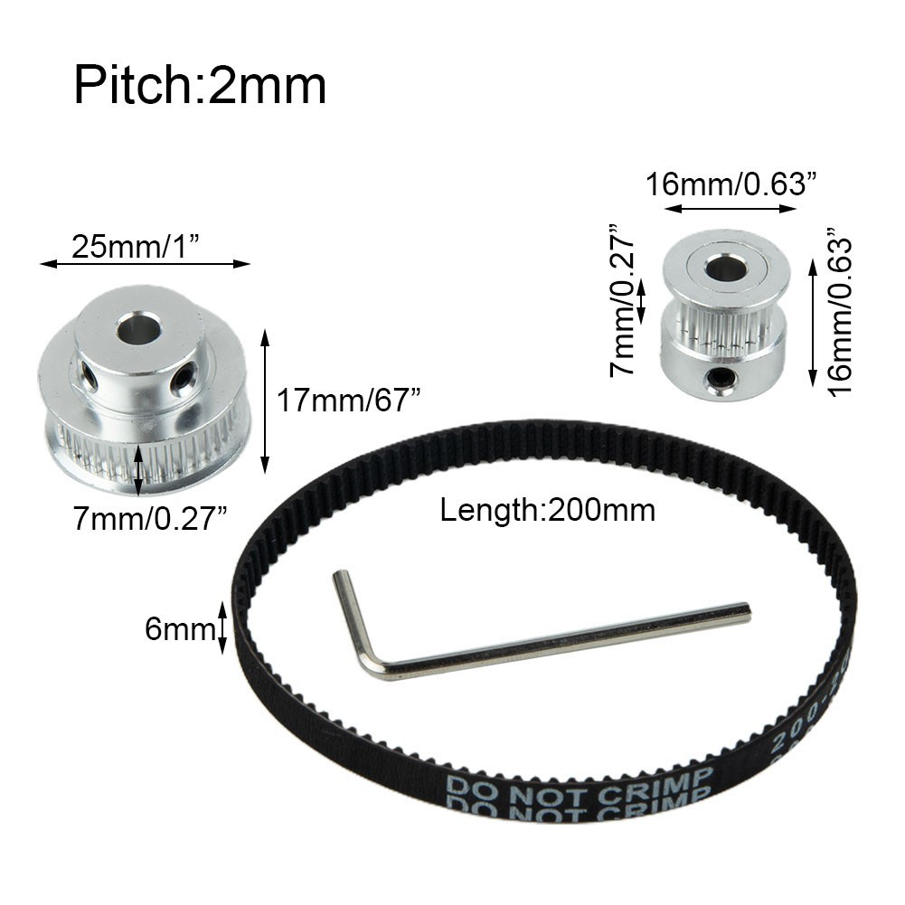 Synchronous Wheel Kit Featuring 20 Tooth and 36 Tooth Pulleys with Tools