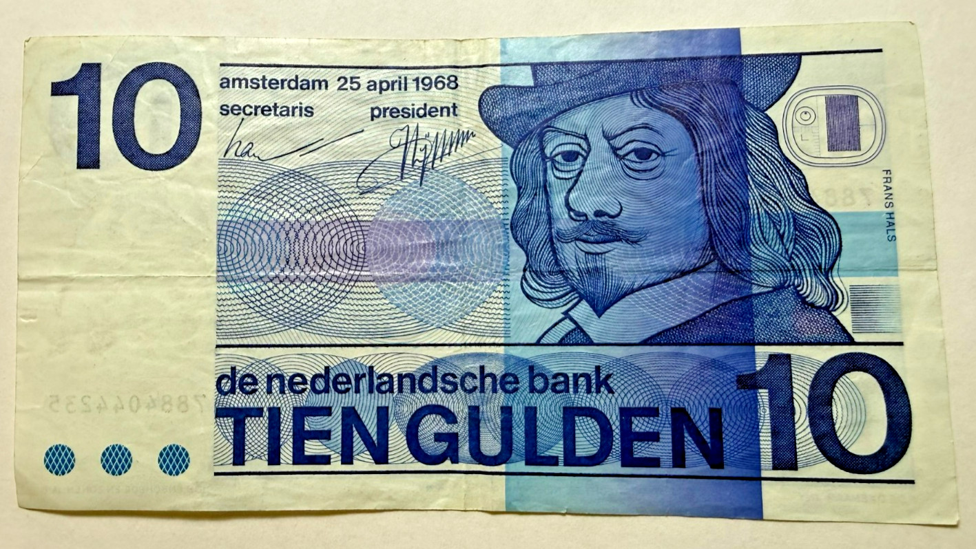 Netherlands  10  Gulden  1968  P 91b  Circulated Banknote