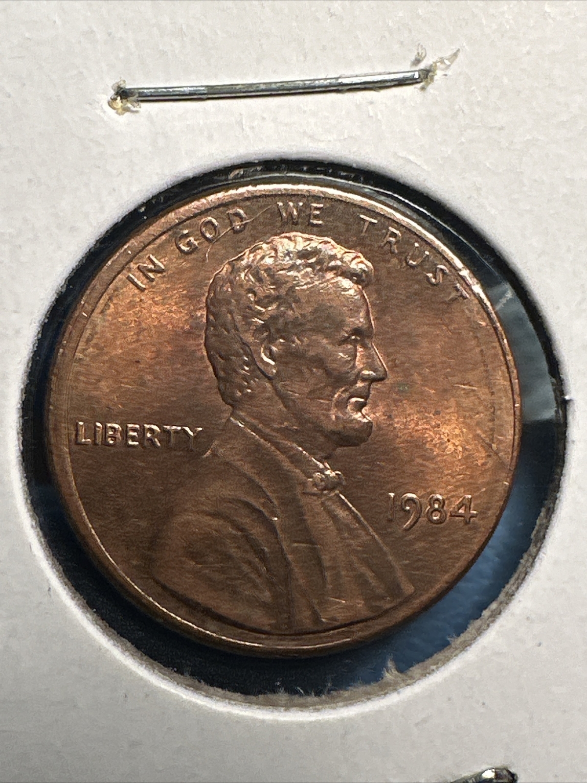 1984 Lincoln Cent With Reverse Clash Die Crack Error