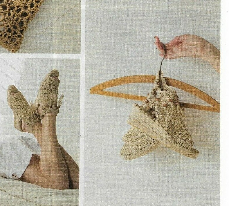 DAYBREAK ESPADRILLES SHOES 3 SIZES WOMEN'S CROCHET PATTERN INSTRUCTIONS