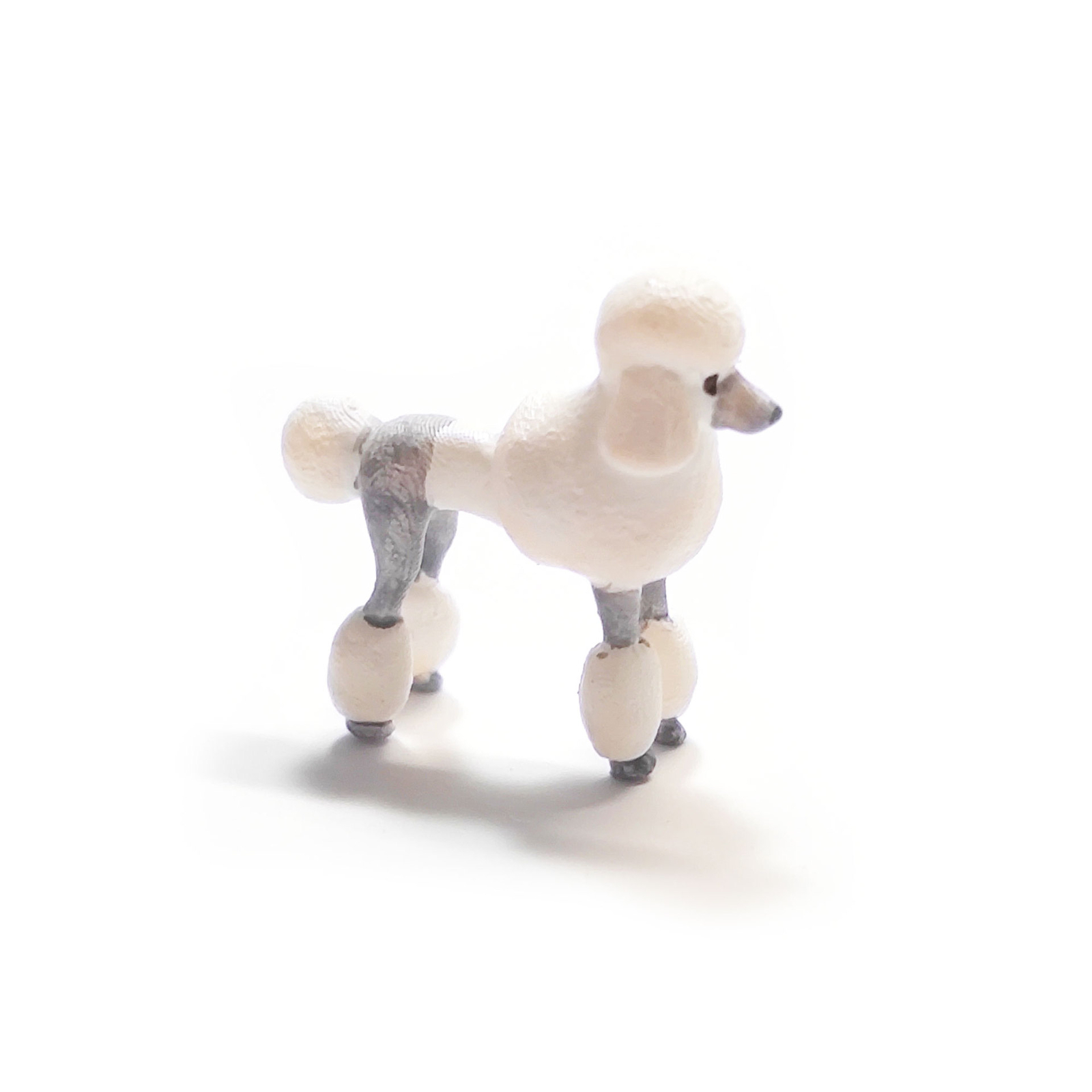 ZD 1:64 Painted Figure  Model ature Resin Diorama Sand Poodle Dot Pet White