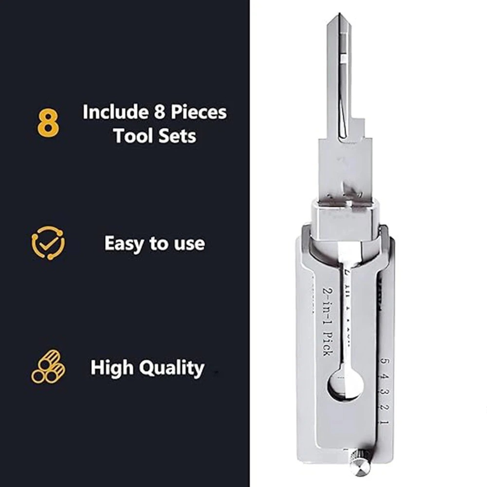 2-in-1 SS001 PRO Key Decoder Locksmith Tool Stainless Steel Lock Repair Kit
