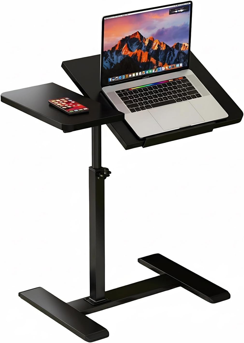 Adjustable Height Laptop Desk,360°Swivel Overbed Table,Mobile Couch End Tables