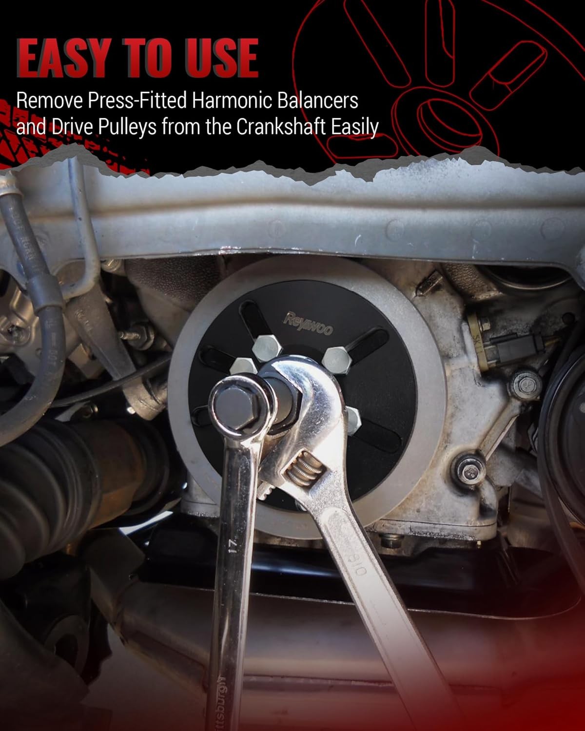 Harmonic Balancer Puller and Installer Tool Set, Works as Flywheel Puller,...