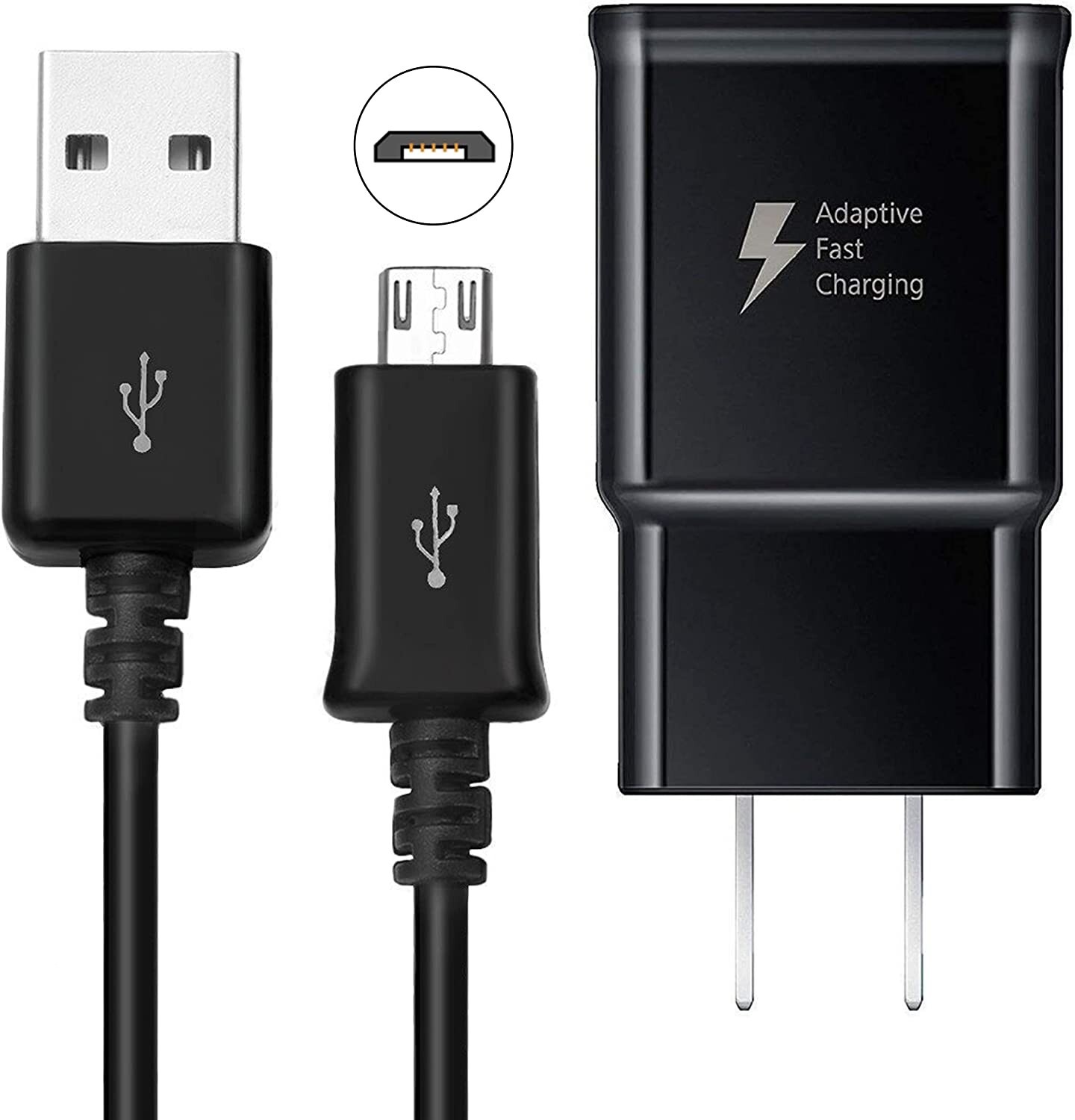 Fast Charging Wall Charger with 3.5 FT Micro USB 2.0 For Samsung Sony LG Google