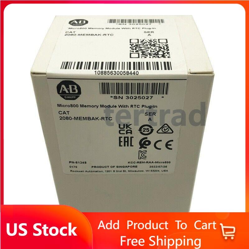 NEW Original Allen Bradley 2080-MEMBAK-RTC Memory Module With RTC Plug-In