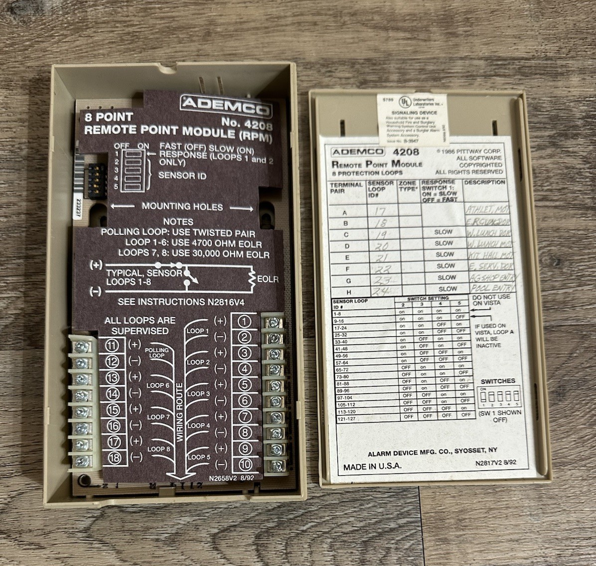 Ademco Universal 8 Point Remote Point Alarm Module 4208 Honeywell