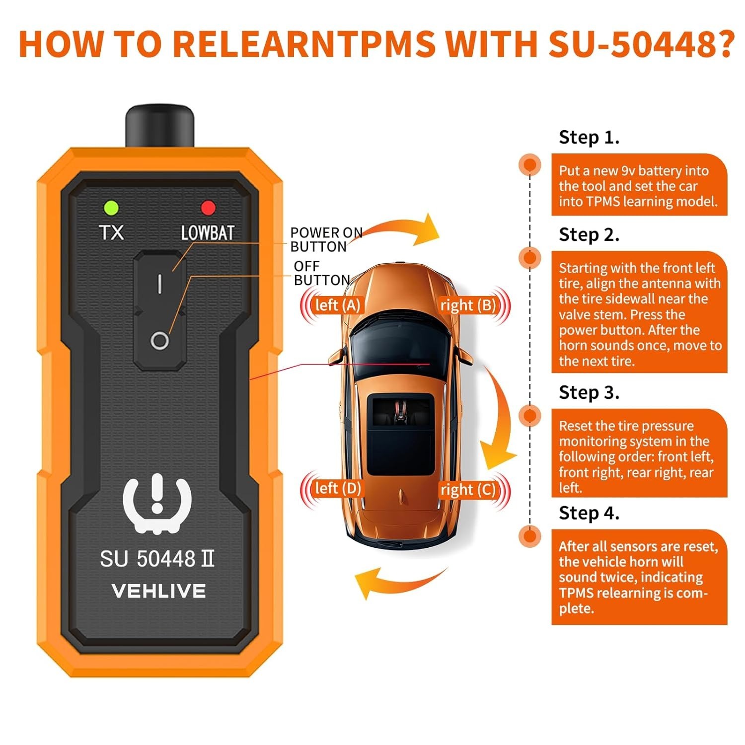 EL-50448 TPMS Relearn Tool for GM Vehicles 2006-2026 - Effortless Sensor Reset