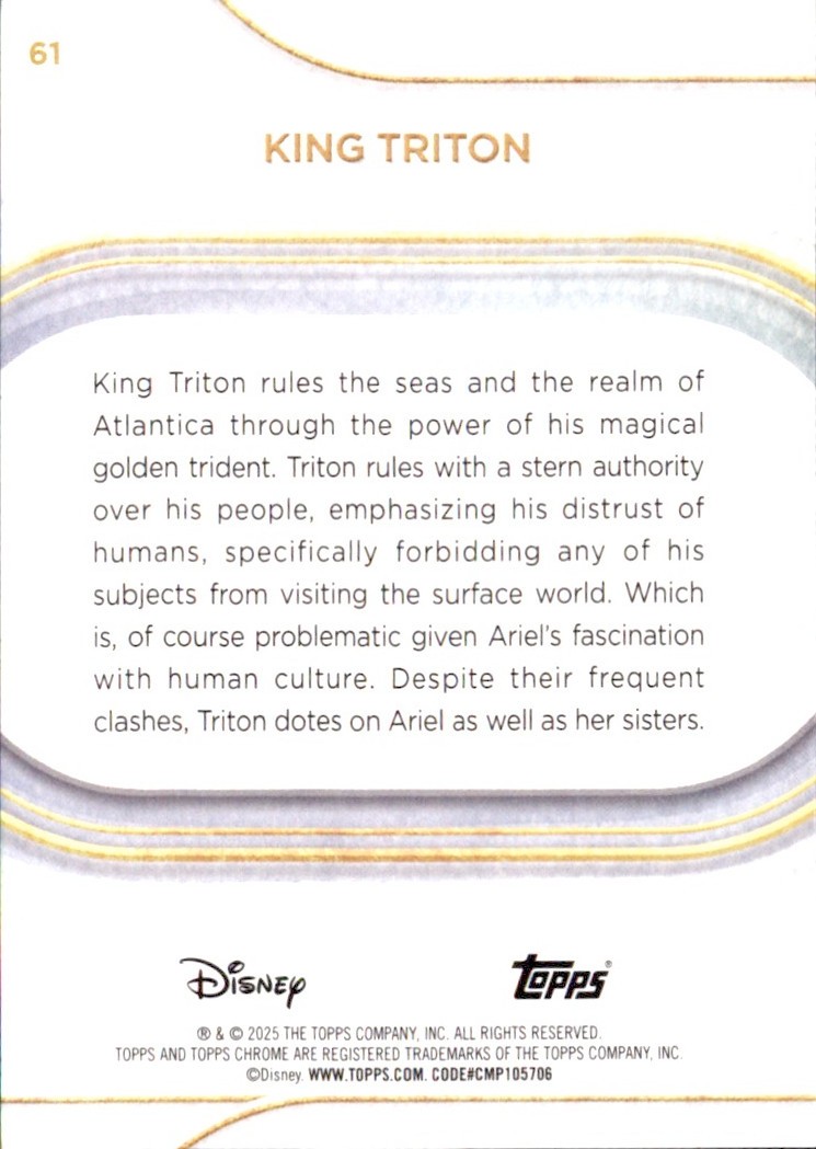 2025 Topps Chrome Disney Base - King Triton #61 Trading Card
