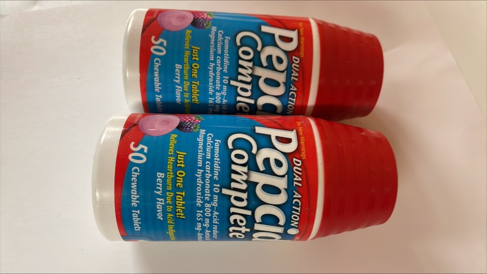 2 x Pepcid Complete Acid Reducer with Berry Flavor - 50 Tablets (100 tabs)