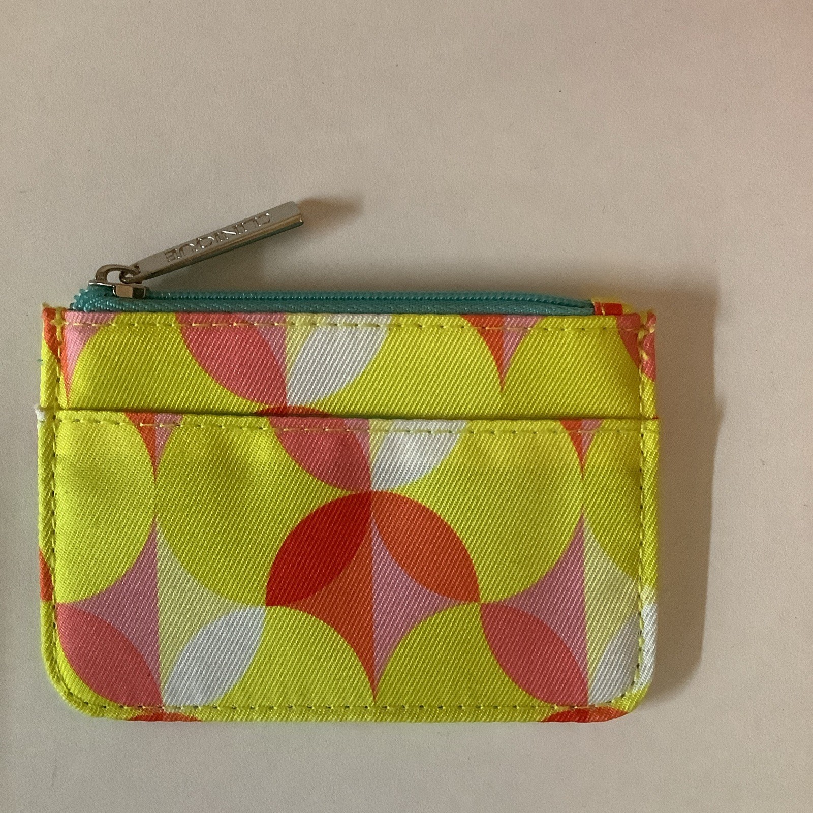 Clinique Coin And Card Geometric Style Print Wallet, New Without Tags.