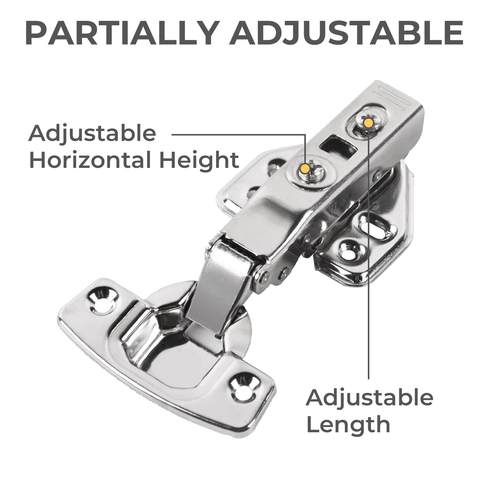 20pcs Damping Buffer Hinge Plates Cabinet Hidden Hinges With Fixing Screws