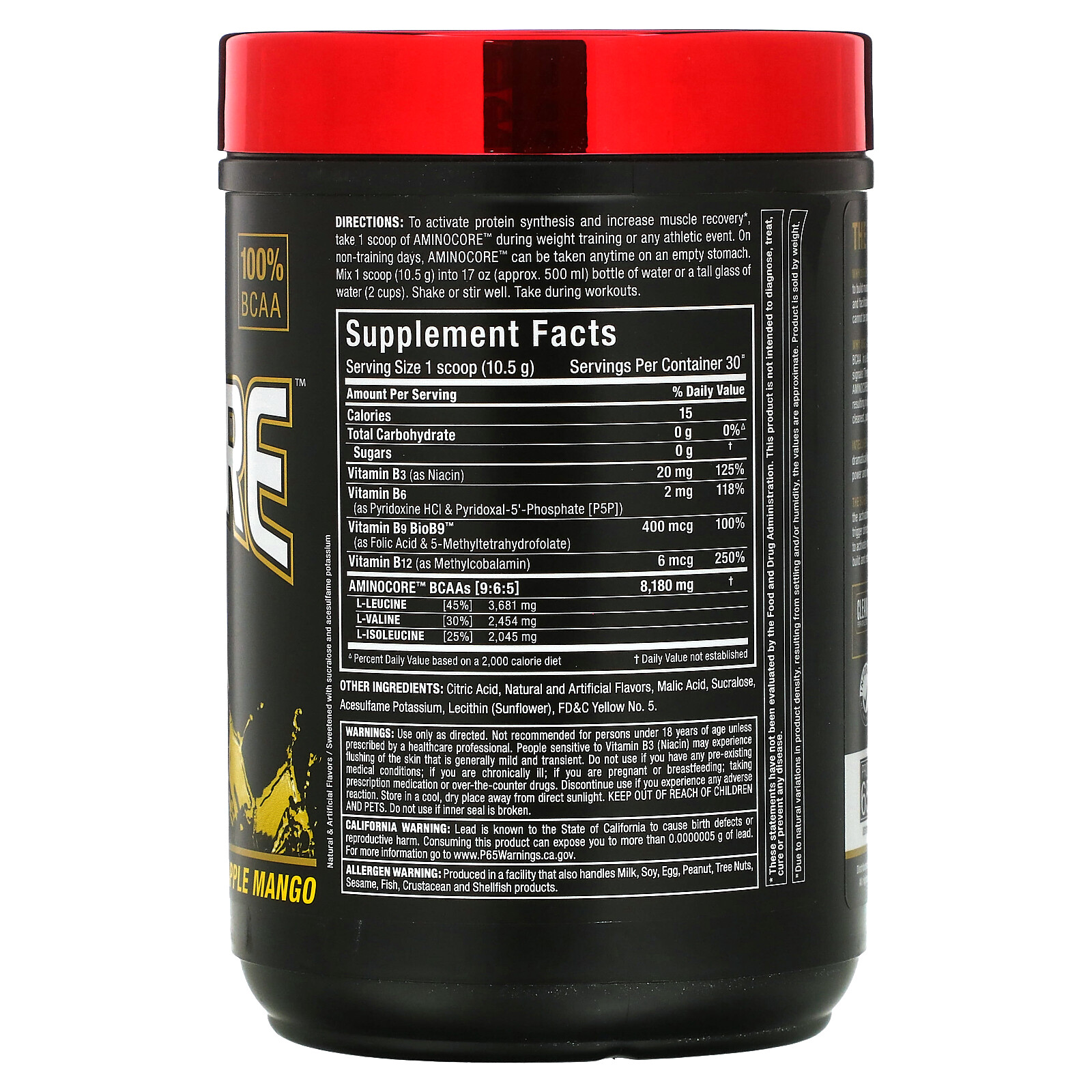 AMINOCORE BCAA, Pineapple Mango, 0.69 lb (315 g)