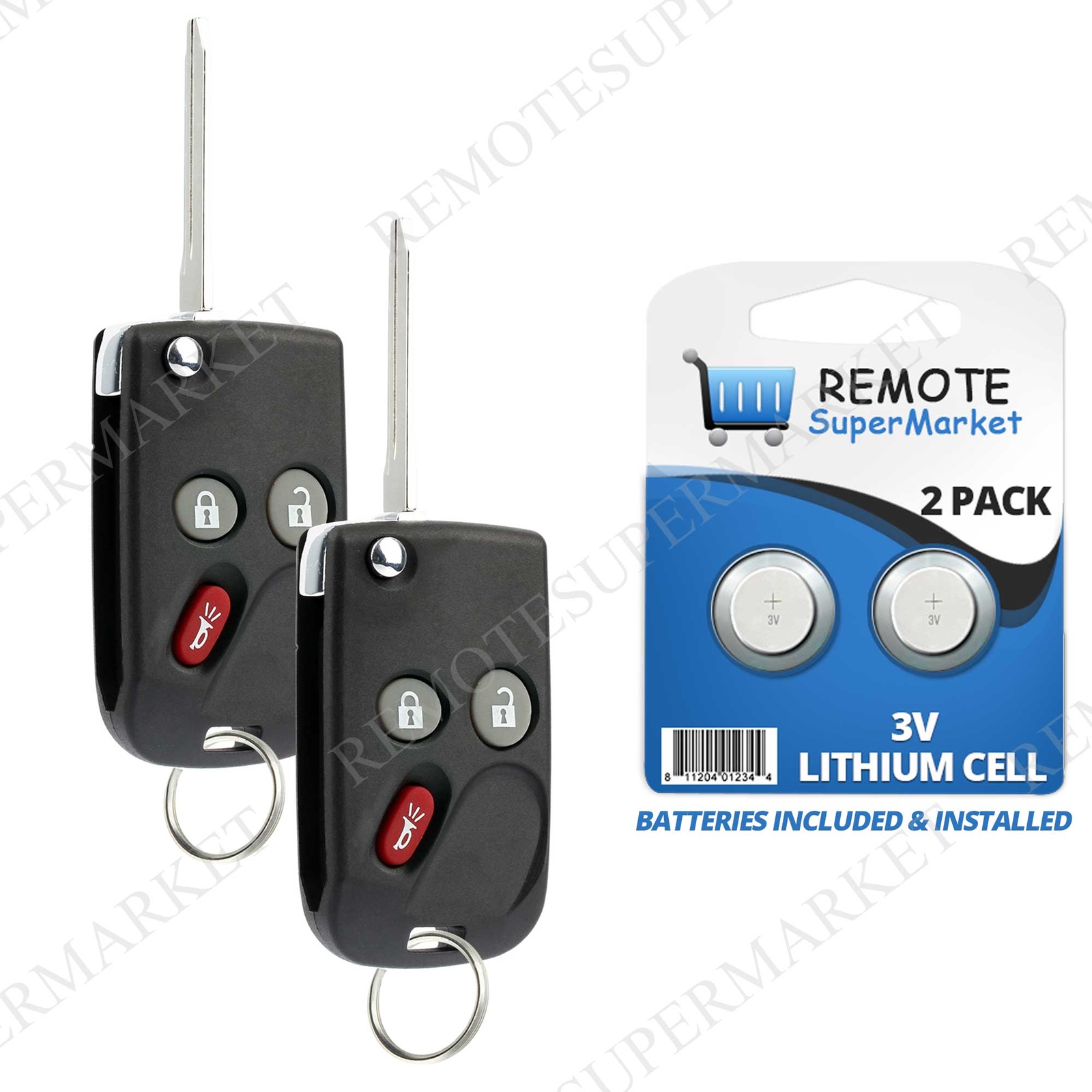 2 Replacement for 2003-2006 Chevy Silverado Remote Car Keyless Flip Key Fob