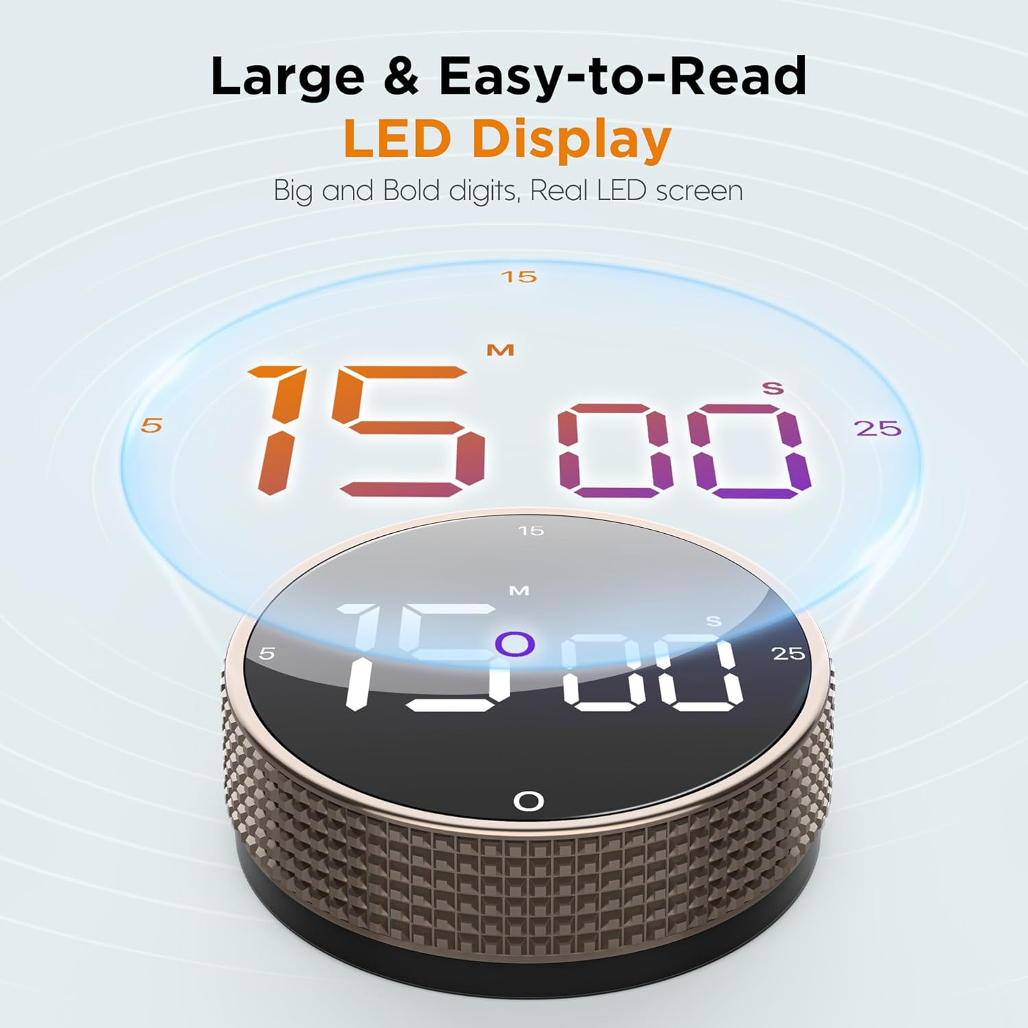Upgrade Digital Kitchen Timer - Magnetic Countdown Countup Visual Pomodoro Timer