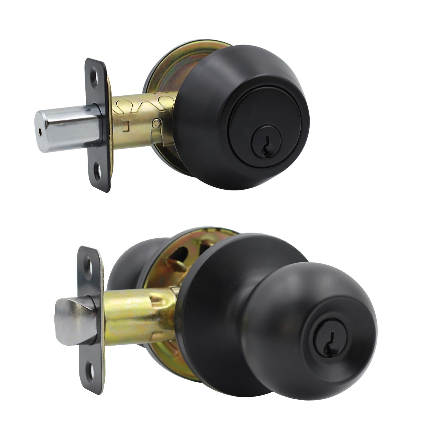 Entry Door Knob and Single Cylinder Deadbolt Combo,Keyed Alike Combination Se...