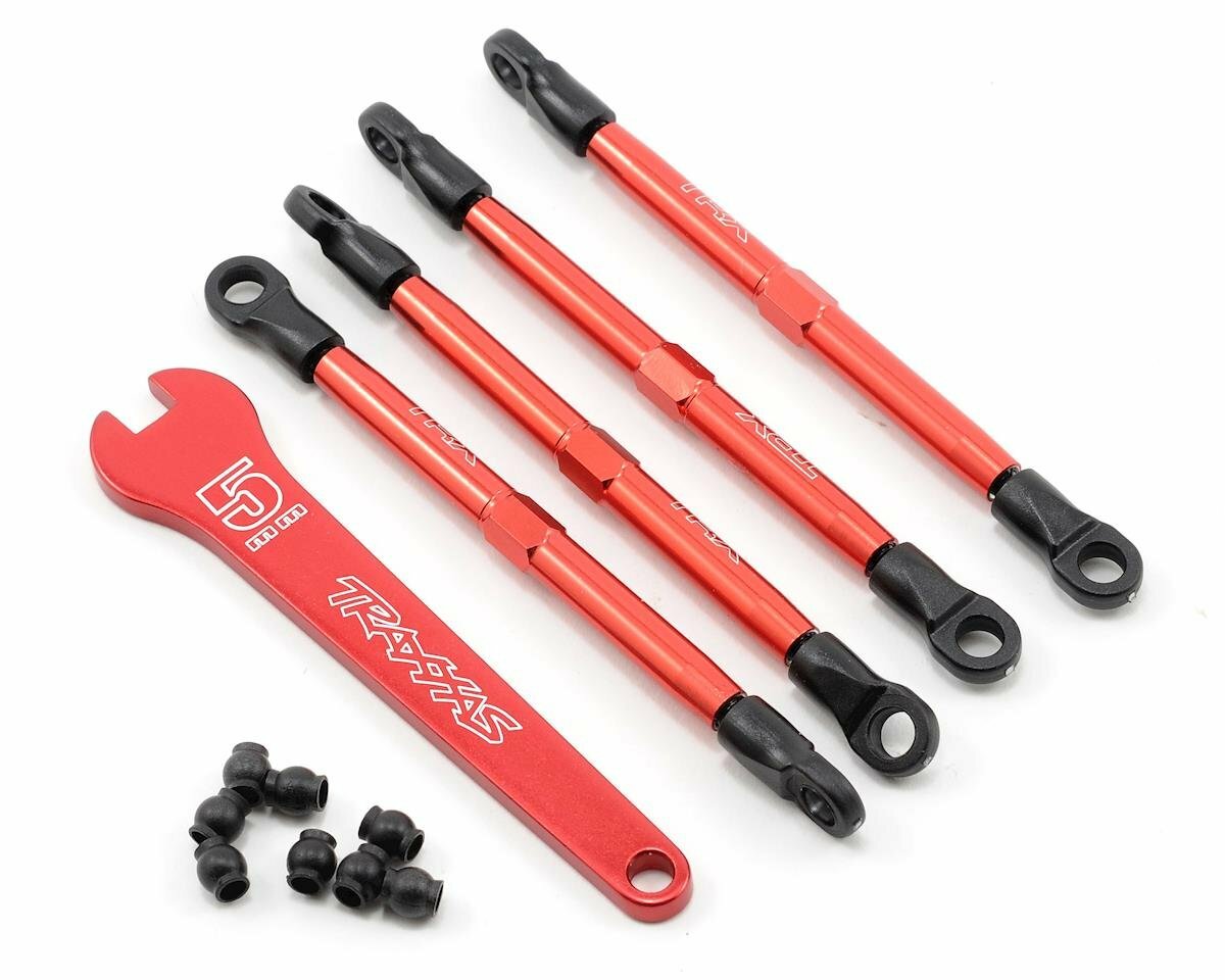 Traxxas 7138X Aluminum Toe Links (Red) (4), 1/16 E-Revo (TRA7138)