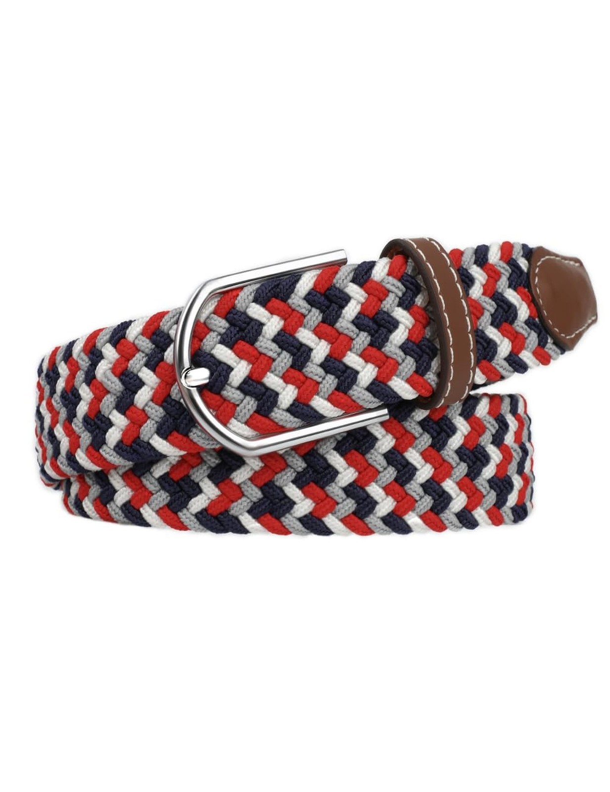 Multicolored Stretch Woven Golf Belt Perfect for Golf, Casual and Sports Atti...