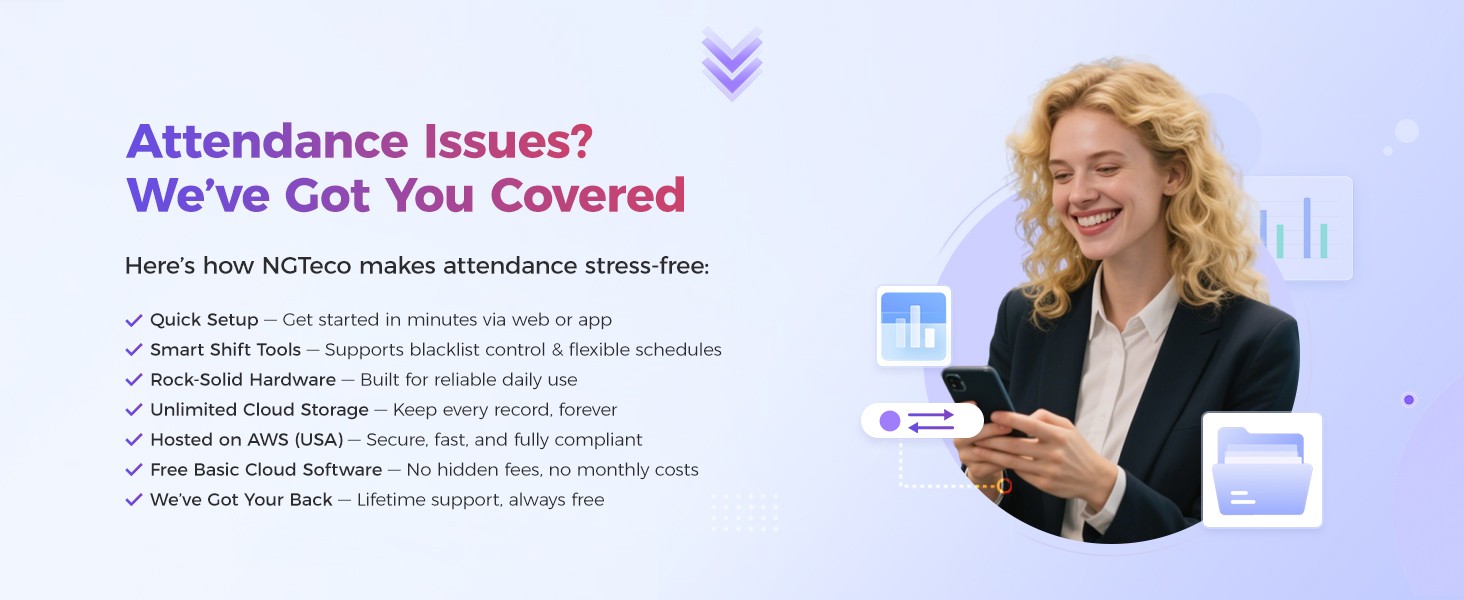 TC5 Cloud-Based Face Recognition Time Clock for Employees WiFi Attendance System