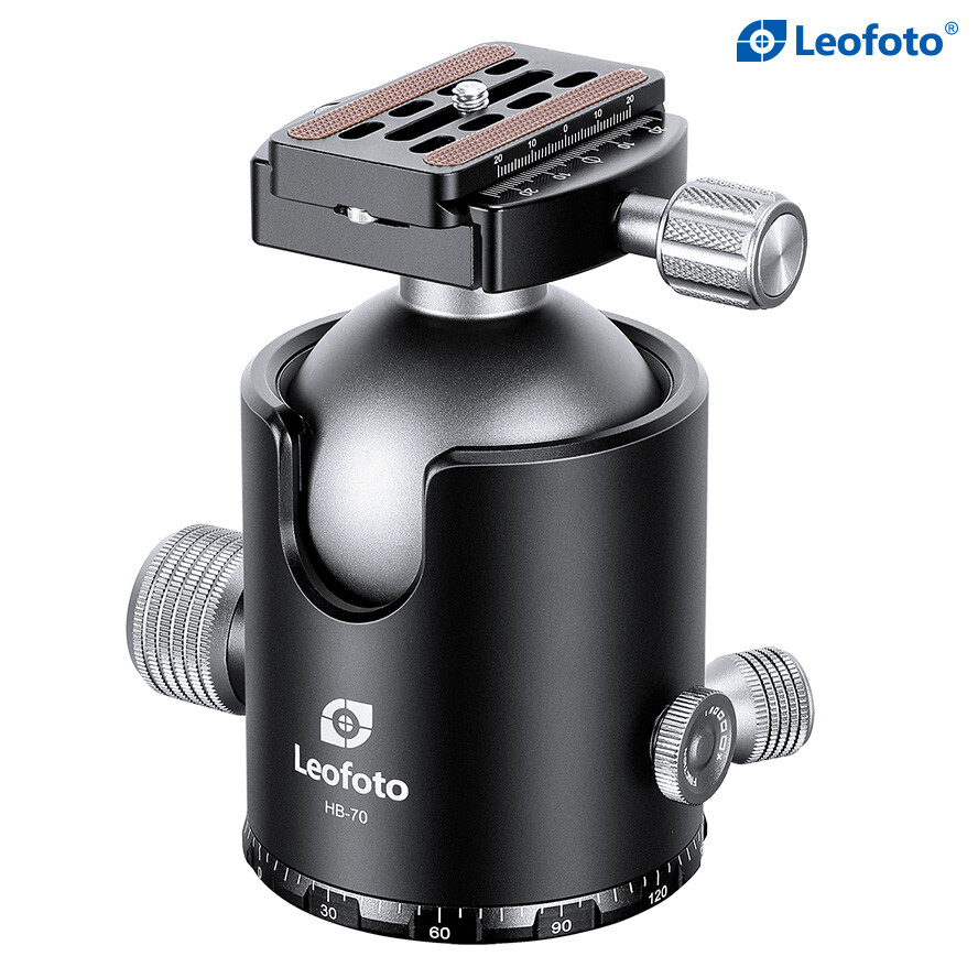 [Leofoto USA] Leofoto HB-70 70mm Heavy Duty Ball Head w/ QR Plate/ 88lbs load